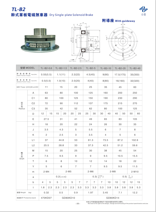 摩擦式電磁制動器規(guī)格尺寸參數(shù)表